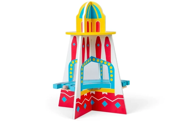 Stuk rail met een helter skelter