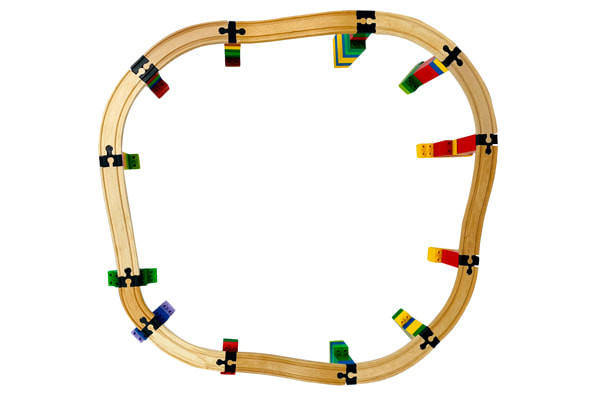 Combineer Duplo met houten treinrails